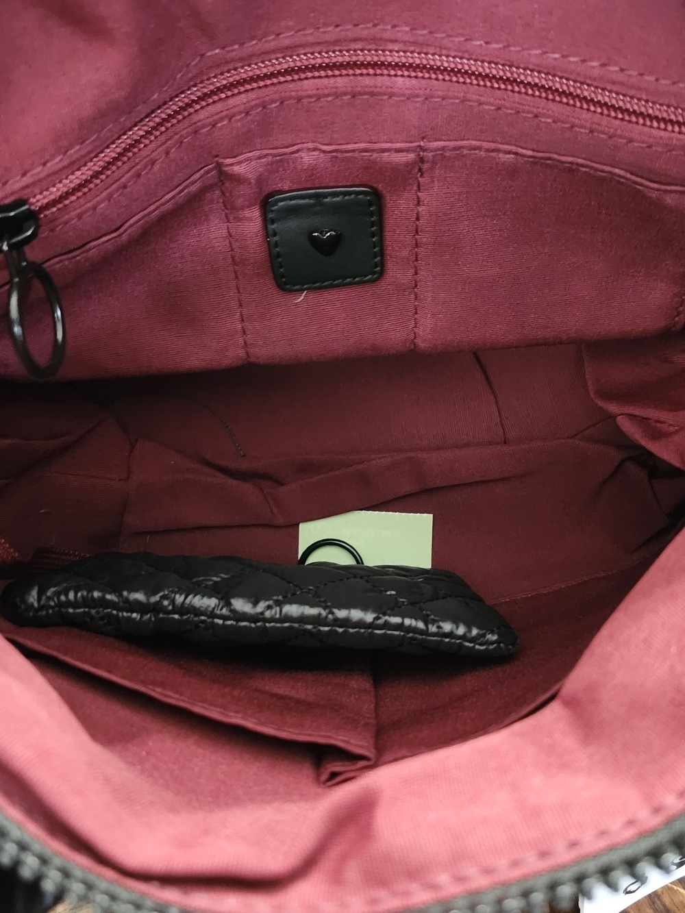 NWT Black Quitled Puffer Satchel With Croasbody Strap - Picture 4 of 7